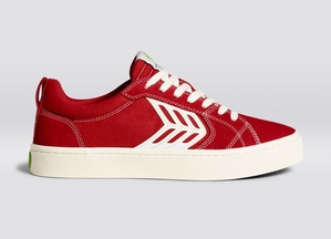 Baskets Cariuma Catiba Samba Red Contrast/Ivory Logo Homme | SLE-89474492